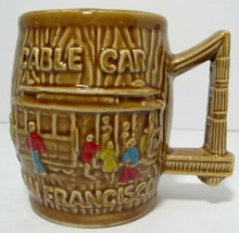 San Francisco Brown Stein Style Cable Car Coffee Mug Cup SNCO Japan Vint... - $26.99