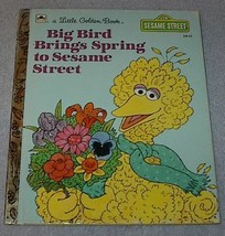 Big Bird Brings Spring to Sesame Street Vintage Little Golden Book - £4.75 GBP