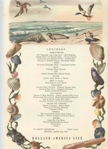 Holland America 1959 SS Nieuw Amsterdam Luncheon Menu Friesland Tidal Flats - £15.79 GBP