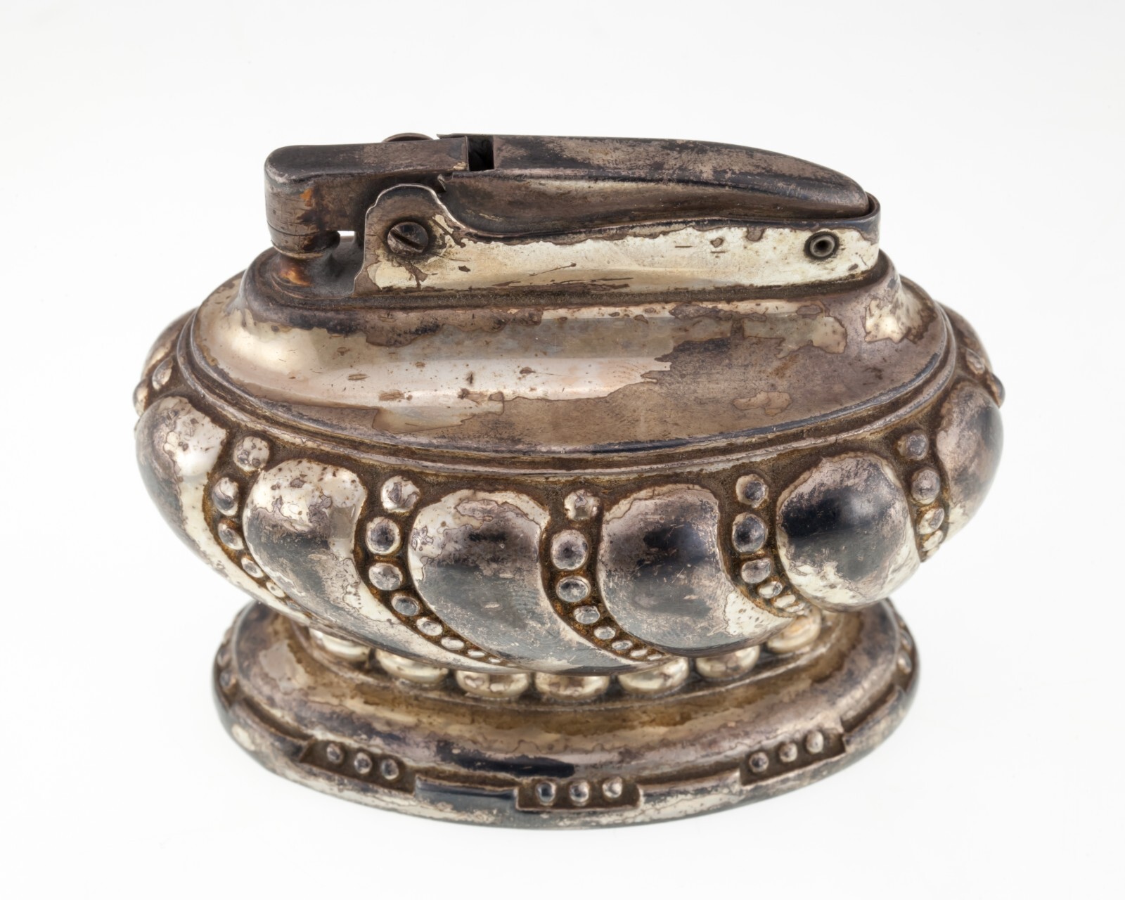 Vintage Plaqué Argent Ronson " Couronne " Table Briquet Item image 4