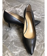Ann Taylor Ladies&#39; Shoes Black Leather High Heel Pump. Size 6M. - $10.83