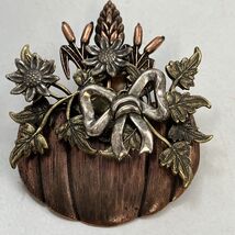 Mixed Metal Pumpkin Brooch Pin - $18.76