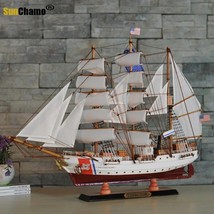 65cm Large Mediterranean Sailing Assembled Wooden Vintage Collectible Sailboat - £239.58 GBP