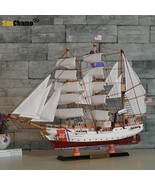 65cm Large Mediterranean Sailing Assembled Wooden Vintage Collectible Sa... - $408.74 CAD