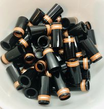 12 Ultra-Premium Quality Iron Ferrules Black with Silver &amp; Orange Rings 1” - $37.99