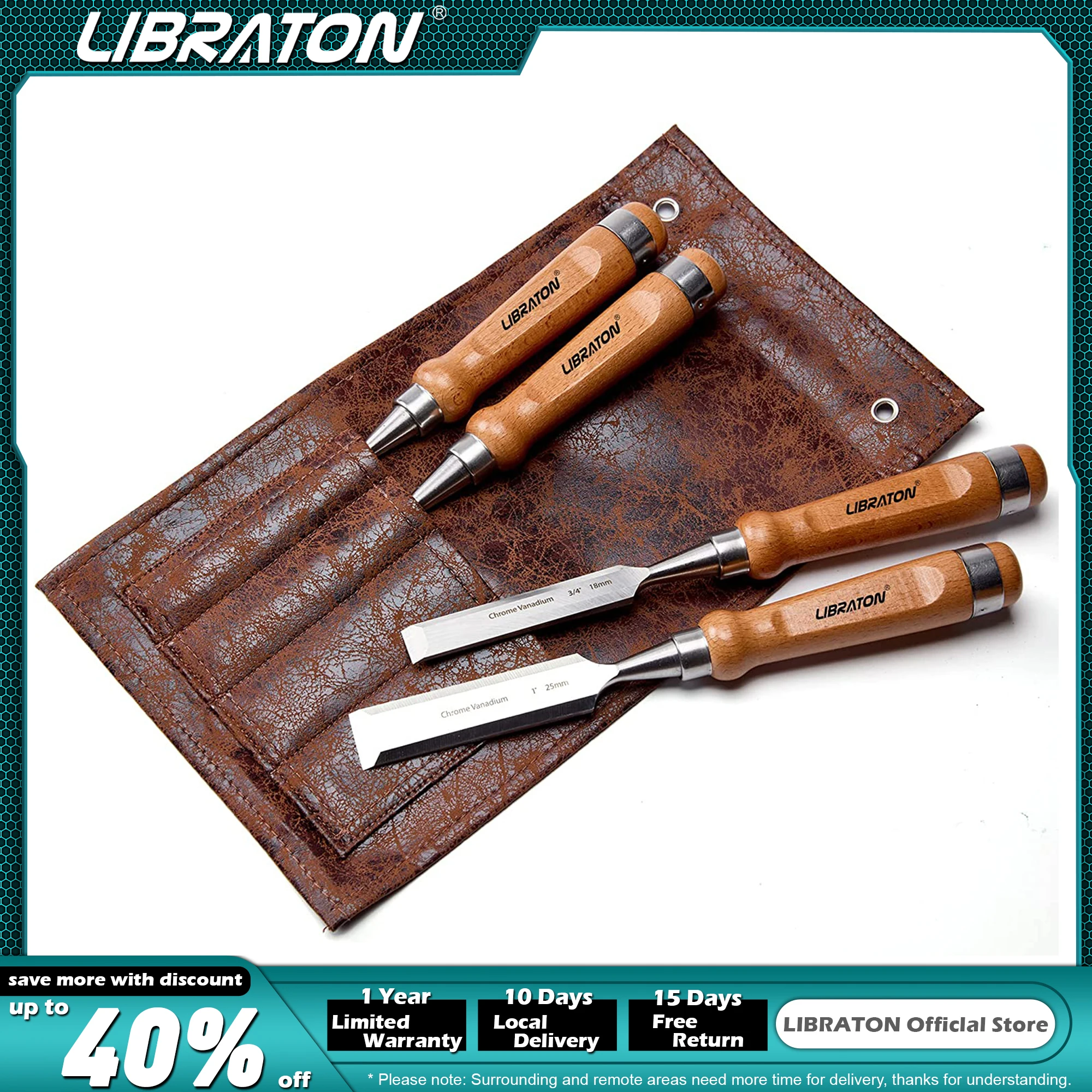 Liton wor Chisel Set, 4pcs Cr-V  Chisels Set, Professional Chisels with ... - $1,689.39 MXN