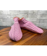 Bombas Gripper Slippers Boots Women 12 Pink Knit Lined Shoe Slip Resista... - $47.29 CAD