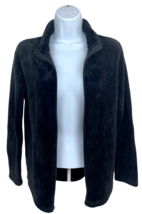 Women&#39;s Ladies Fleece Black Jacket Coat Top w/ Zipper Size M (8-10) +FRE... - £19.92 GBP