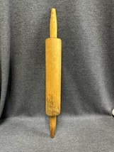 vintage maple wood rolling pin 19” x 2 1/2” nice markings - $16.53