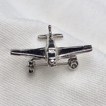 Airplane Aviation Silver Tone Small Plane Pin Brooch - £8.25 GBP