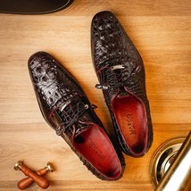 Men's Shoes genuine Premium Nile Crocodile Skin, Italian Finished-Tan leather Ni image 9