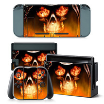For Nintendo Switch Skull Flames Console &amp; Joy-Con Controller Decal Viny... - $11.97