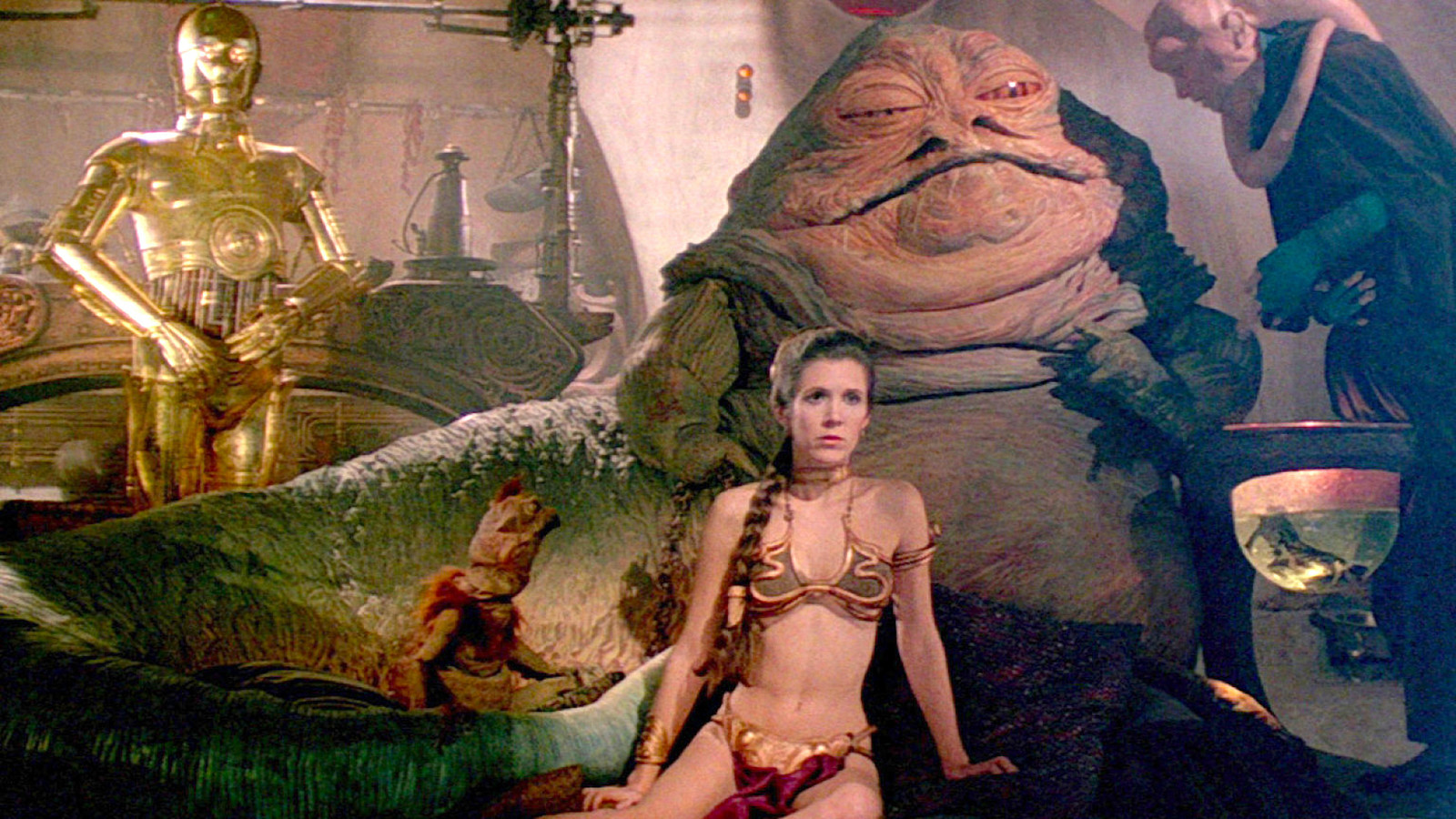 1983’s RETURN OF THE JEDI slave girl Leia &amp; Jabba the Hutt color 6x10 scene - $7.99