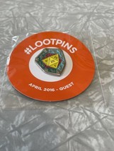 Quest D20 20 Side Die Loot Crate Metal Pin- Exclusive. Factory Sealed New - $9.74
