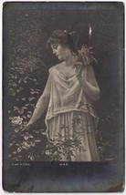 Art Postcard May ??? A Van Riesen Woman In Rose Garden 1917 - £1.72 GBP