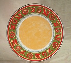 Formation Tuscan Summer Enamelware Dinner Plate Scrolled Designs Yellow Center - £17.40 GBP