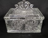 Gorham German Crystal Snowflake Covered Casket Trinket Box Lid Finial Wi... - £23.34 GBP