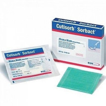 BSN Cutimed Sorbact Dressing Pads (x5) 10 cm x 10 cm Wounds Ulcers Diabetic - £43.92 GBP