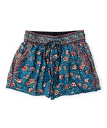 Flowy Women&#39;s Boho Shorts: Teal and Orange Floral, US 0, UK 4 - £12.43 GBP