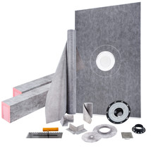 VEVOR Waterproofing Shower Curb Kit Shower Kit Tray 48x72&#39;&#39; w/ Central Drain ABS - £409.26 GBP