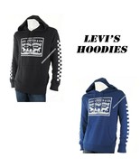 LEVI&#39;S NEW MEN&#39;S LOGO HOODIE/SWEATSHIRT CHARCOAL/ROYAL BLUE RETAIL$59.50... - $43.69 CAD