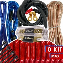 Audiotek 0 Gauge Amp Kit Amplifier Install Wiring Complete 0 Ga Wire 600... - £58.04 GBP