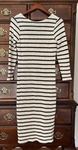 Mus Bombon Glory Dress Sailor Stripe knit cotton scoop back SMALL S midi... - $34.62