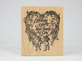 Listening Hearts Hear Angels Sing, Wood Mounted Rubber Stamp  PSX G-1306... - £8.24 GBP