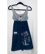 Heel Athens Lab Dark Blue Embroidered Fish Casual Dress, Size S - $29.69