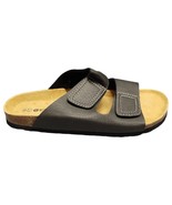 Natural Walk by Livergy Two Strap Sandals Mens Size 10 Black Tan Leather... - $527.06 MXN