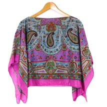 UNIFORM John Paul Richard Scarf Poncho Crop Top Blouse Womens S/M Pink Multi - £17.87 GBP