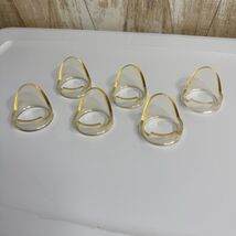 6 Acrylic Plastic Clear Paperweight Stands Vintage Holders Display - $25.35 CAD