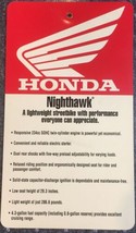 HANGING TAG 1997 HONDA NIGHTHAWK NOS OEM DEALER SALES LITERATURE HANGING... - $19.79