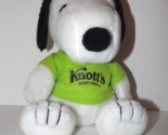 Snoopy Peanuts Plush Knotts Berry Farm Green Shirt Cedar Fair 10&quot; Pre-ow... - $21.77