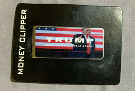 Metal Money Clip Bills Card Holder Rectangle Trump 2020 D18 - $11.83