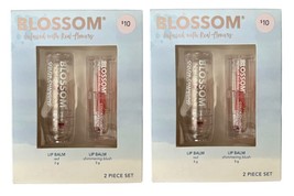 Lot of 2 Blossom 2 Piece Set Color-Changing Crystal &amp; Shimmering Lip Balm - $9.89
