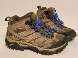 Merrell Moab 2 Mid Vibram Waterproof Womens Sz 6 Brown Hiking Boots w/ LOCK LACE - £28.61 GBP