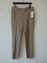 NWT AKRIS Cord Beige Wool Blend Straight Leg Francoise Trouser Pants 12 - $140.64