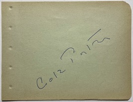 Cole Porter Autographed Signed 4 X 6 Album Page Jsa Certified Authentic Loa - £420.67 GBP