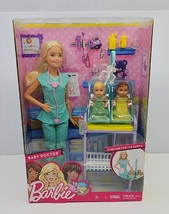 2016 Barbie Careers BABY DOCTOR DOLL Blonde Hair, TWO BABIES Playset NEW... - $29.70