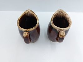 Vintage Hull Pottery Brown Drip Glaze 4.5" Oven Proof USA Creamer Syrup Pitchers image 2