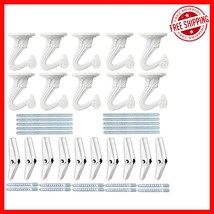 Heavy Duty Swag Ceiling Hooks - 10 Sets for Stylish Plant Hanging - White - $23.27