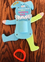 Fisher Price Jolly Jumping Jack 145 Toy Pull String Squeaks Baby Vintage 1969  - $14.80