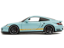 Porsche 911 Turbo 997 Light Blue w Yellow Stripes Pink Slips Series 1/24 Diecast - £30.32 GBP