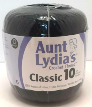 Aunt Lydia&#39;s Crochet Thread Classic 10 Black Cotton 350 Yards  - £7.21 GBP