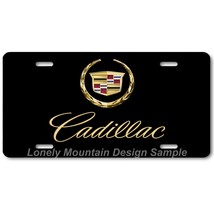 Cadillac Inspired Art Gold on Black FLAT Aluminum Novelty Auto License T... - $17.99