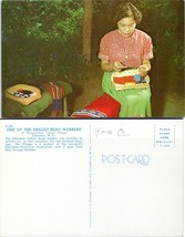 North Carolina Cherokee Native American Bead Workers Vintage Postcard - £7.36 GBP