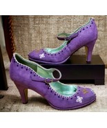 Sam Edelman Purple SE Boutique Faux Suede Peep Toe Mary Jane Heels Women... - $482.88 MXN