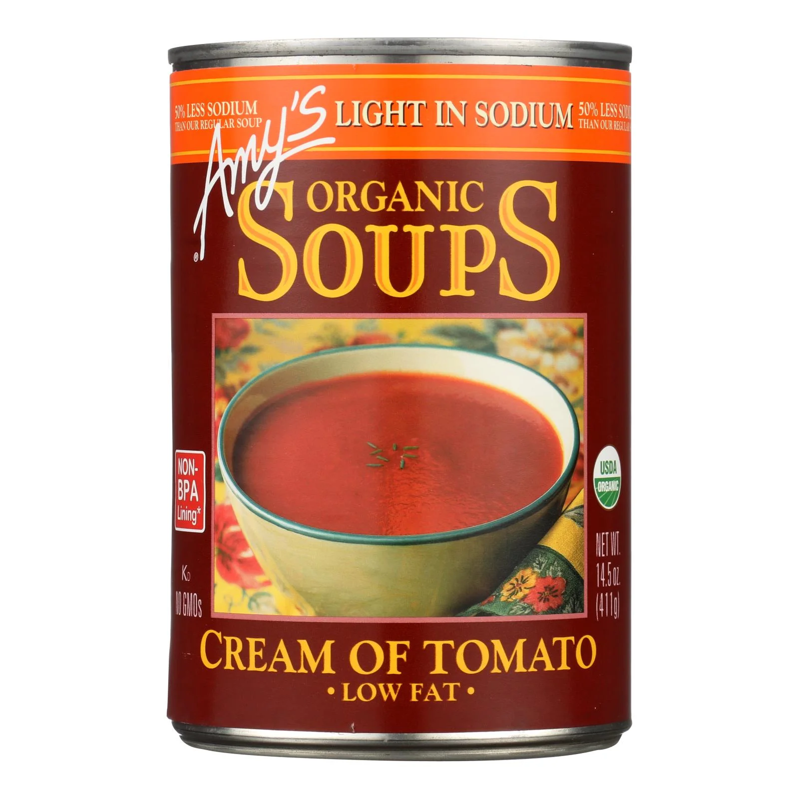 Amy's Organic Cream of Tomato Soup, 14.5 oz Can Case 12, low salt, low fat - $78.99