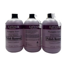 Ez Flow Polish Remover 16 oz-Fineapple Scent Non Smear-3 Pack - £32.14 GBP